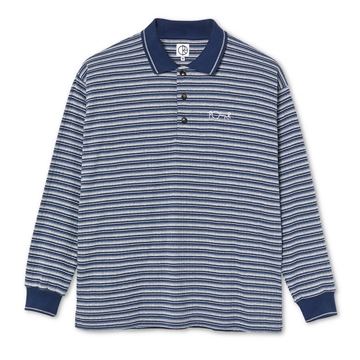 Polar Skate Co Polo L/S Stripe Navy